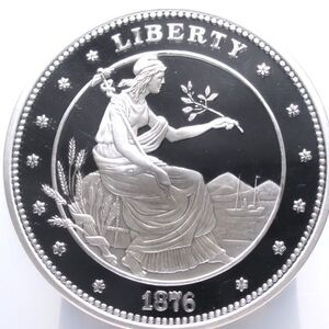 『最高鑑定』2010年 1876年復刻 アメリカ100ドル 5オンス 銀貨 NGC GEM PROOF ジョージ T モルガン[FS080307]