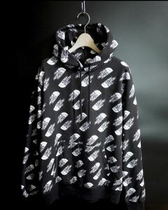 新品タグ付き☆THE NORTH FACEノースフェイス☆日本未発売☆US 2.3万購入☆総ロゴ☆HALFDOME AOP HOODIE☆メンズ☆Lサイズ☆黒色