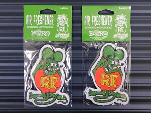 送料\94【Rat Fink・ラットフィンク／グリーン】※《エアーフレッシュナー・レモン／２枚セット》　AIR FRESHENER　アメリカン