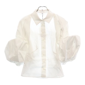 JACQUEMUS ジャックムス 23SS La Chemise Maraca Shirt デザインカラー パフスリーブ 半袖シャツ ホワイト レディース 231SH032-1326