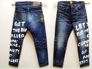 ●即決[S]未使用品 glamb 21SP ReZARD ヒカル リザード 別注 限定 Message denim グラフィティ プリント メッセージ デニム パンツ■6012