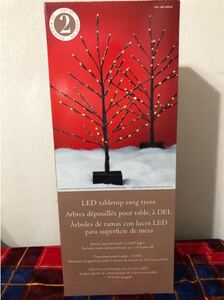 LED Tabletop twig tree 2本入 クリスマスツリー ハロウィン ジオラマ コストコ 購入品