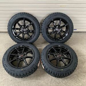 【SEIN EK】TOYO OPEN COUNTRY R/T 155/65R14 155/65-14 75Q トーヨー オープンカントリー RT4本セット ソリッドブラック 5.5J+43 100-4H