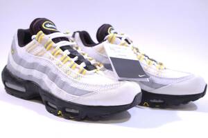 本物/2022年 NIKE AIR MAX 95 ESSENTIAL 希少WHITE/TOUR YELLOW 限定ボーダー柄 US9/27cm 新品未使用 イエローグラデ jordan1 retro og 