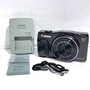 (志)Canon/キャノン コンパクトデジタルカメラ PowerShot/パワーショット SX700HS PC2047 ブラック/黒 バッテリー2個 充電器付き (o)0118G