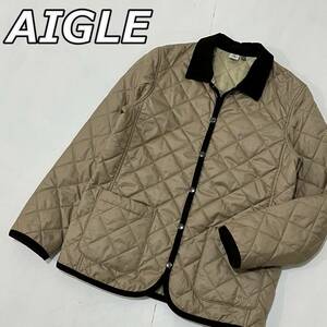 【AIGLE】エーグル ナイロン 中綿 キルティングジャケット コーデュロイカラー ポリエステル 8604-28600