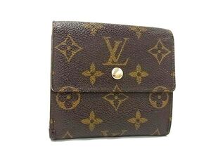 1円 LOUIS VUITTON ルイヴィトン M61654 モノグラム ポルトフォイユ エリーズ 三つ折り 財布 ウォレット ブラウン系 BJ6638