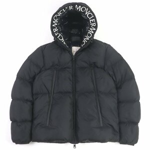 美品 MONCLER モンクレール 19-20AW MONTCLA ロゴエンブロイダリー ワッペン フーデッド ダウンジャケット ブラック 3 イタリア製 正規品