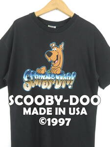 90s スクービードゥー ★ USA製 1997コピーライト入り Tシャツ L ★ Scooby-Doo アメリカ製 アニメ 犬 キャラクター 動物 犬 ビンテージ