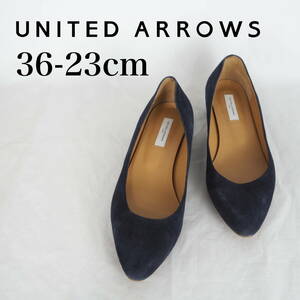 MK5904*UNITED ARROWS*ユナイテッドアローズ*レディースパンプス*36-23cm*ネイビー