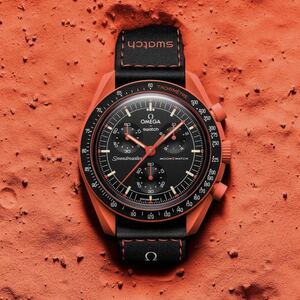 送料無料 黒 オレンジ Swatch Omega Bioceramic Moonswatch Mission on EARTH LAVA Speedmaster スウォッチ オメガ スピードマスター 火山