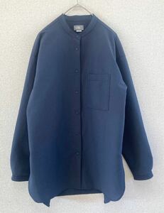 美品　THE NORTH FACE　ノースフェイス　シアサッカー　長袖　オーバーシャツ　スナップボタン　ネイビー　レディース　Sサイズ　NRW12361