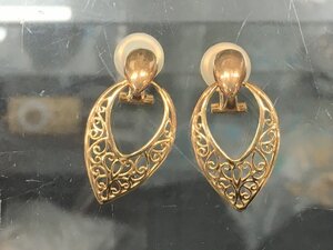 目立ち度満点！ 展示品 フルハンドメイド 18金 イヤリング 無垢 ゴールド k18k アンティークビンテージロココ調