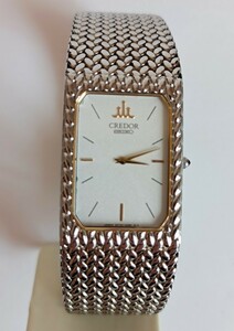 稼働品 SEIKO クレドール メンズ腕時計 白色文字盤 新品電池 クレドール