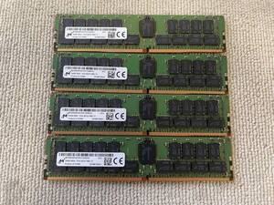 4個セット計128GB Micron 32GB 2Rx4 PC4-2933Y DDR4 ECC REG RDIMM メモリ サーバー用