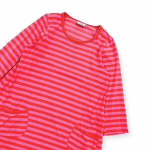 marimekko マリメッコ ボーダー ポケット 長袖 シャツ ワンピース コットン サイズ 150/キッズ レディース フィンランド製