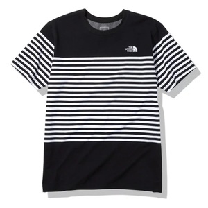 美品 THE NORTH FACE ザ ノースフェイス ショートスリーブ パネル ボーダー ティー 半袖 Tシャツ メンズ M STANDARD