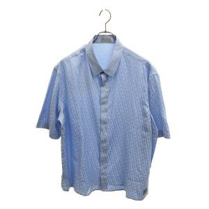 DIOR ディオール ×ERL OBLIQUE SHIRTS 193C545H5231 ×イーアールエル オブリーク 半袖モノグラムシャツ ブルー