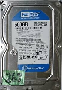 ★HDD-267 Western Digital WD5000AAKS-00V1A0 500GB SATA 　[認識せず] ジャンク品 【格安発送!!(クリックポスト＝185円)2個迄同梱可!】★