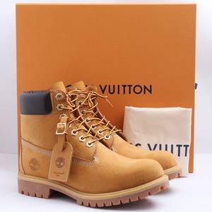 未使用 LOUIS VUITTON × TIMBERLAND Monogram Embossed 6inch Ankle Boot 9.5 LV-TMB-0003 ルイヴィトン ティンバーランド 6インチブーツ