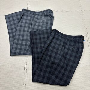 Y1395/T712(中古) 栃木県 作新学院高校 男子制服 2点 /Zippy/冬ズボン/夏ズボン:W79/全長:約97cm/股下:約69cm/チェック柄/卒業生品