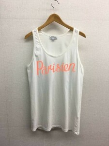 VNZ039●MAISON KITSUNE Parisian ノースリーブカットソー●S●ホワイト タンクトップ