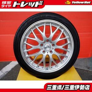 215/45-18 ヨコハマ RV03 BADX マルチフォルケッタ 18インチ 7J +53 5H114.3 中古 タイヤ ホイール 4本セット 80系 NOAH VOXY 伊