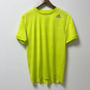 adidas アディダス 半袖Tシャツ プラクティスシャツ Sサイズ ライトグリーン ポリエステル