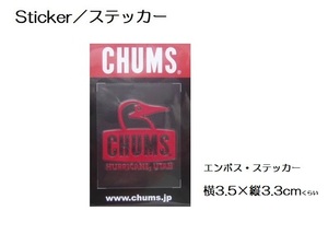 チャムス Sticker ステッカー Booby Face Emboss Sticker CH62-1127 レッド 新品