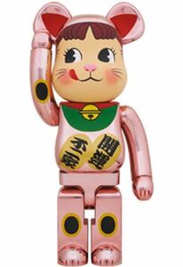 極少生産 新品 国内品 1000％ BE@RBRICK 招き猫 ペコちゃん 桃金メッキ ベアブリック メディコムトイ MEDICOM TOY 不二家 ピンク pink 桃色