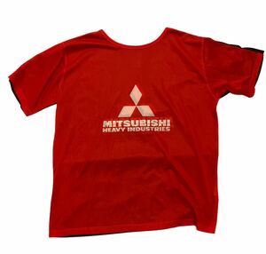 レア品　三菱重工　三菱インダストリーズ　プラクティス　半袖Tシャツ Tシャツ ドライシャツ 半袖 レッド ブラック