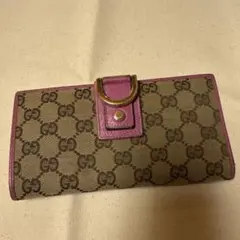 GUCCI 二つ折り財布 ブラウン/ピンク