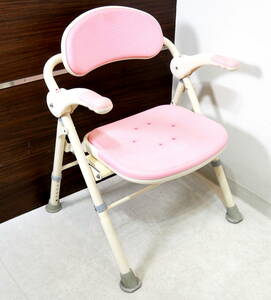 ▲(R604-E67)アロン化成 安寿 折りたたみシャワーベンチ ピンク シャワーチェア お風呂椅子 介護用品