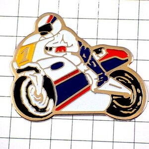 ピンバッジ・オートバイ１番バイク二輪レース仕様◆フランス限定ピンズ◆レアなヴィンテージものピンバッチ