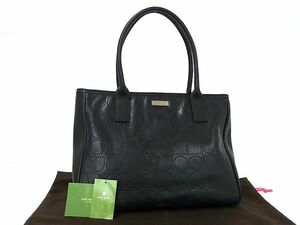 1円 ■極美品■ kate spade ケイトスペード レザー トートバッグ ショルダーバッグ 肩掛け レディース ブラック系 BL1595