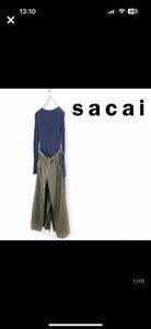 2022SS sacai Suiting x Knit Dress サカイ スーチング ニット ドレス ワンピース size 2 22-05909 0106033