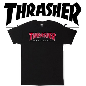 【 THRASHER 】OUTLINED TEE Tシャツ スラッシャー BLACK