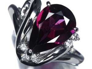 OO14349SS【1円～】新品【RK宝石】《garnet》魅惑の色彩!! 極上ガーネット 大粒3.01ct!! 極上ダイヤモンド Pt900 高級リング ダイヤ