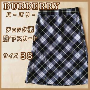 【美品】現品限り ブランド古着used BURBERRY バーバリー レディーススカート チェック サイズ38