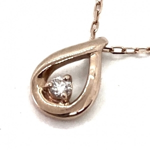 ヨンドシー 4℃ ネックレス - K10PG×ダイヤモンド 1Pダイヤ/ダイヤ約0.02カラット アクセサリー（首）
