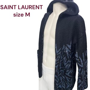 極美品　SAINT LAURENT　フード付きカーディガン　Mサイズ　M4J501