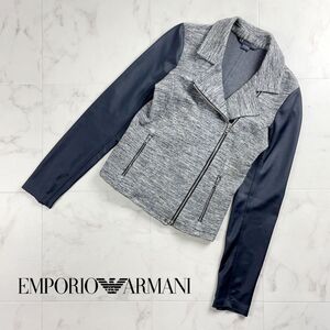 ARMANI EXCHANGE アルマーニエクスチェンジ 切り替えライダースジャケット レディース メランジ 切り替え サイズS*XC37