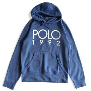 【送料無料】POLO RALPH LAUREN ポロラルフローレン パーカー 1992 デカロゴ 裏起毛 フーディー ブルー 青 メンズ レディース 