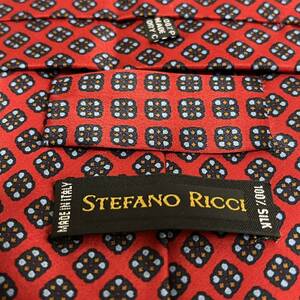 STEFANO RICCI【ステファノリッチ】 赤レッド花柄ドットネクタイ