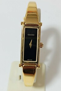 稼働品 GUCCI 1500L レディース腕時計 黒色文字盤 新品電池 