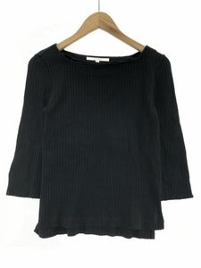 UNTITLED アンタイトル スクエアネック リブ カットソー size1/黒 ■■ ☆ eba5 レディース