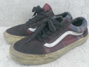 ◇ VANS バンズ オールドスクール スニーカー シューズ 24cm ブラック ボルドー レディース