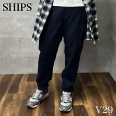 シップス SHIPS テーパード カーゴ イージーパンツ 紺 M