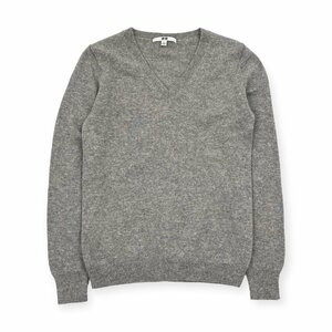 カシミヤ100%◆UNIQLO ユニクロ Vネック ニット セーター サイズS/グレー/レディース カシミア m-53