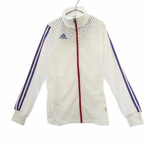 未使用 アディダス プリント UV CARE ジャージジャケット M ホワイト adidas CLIMA LITE レディース